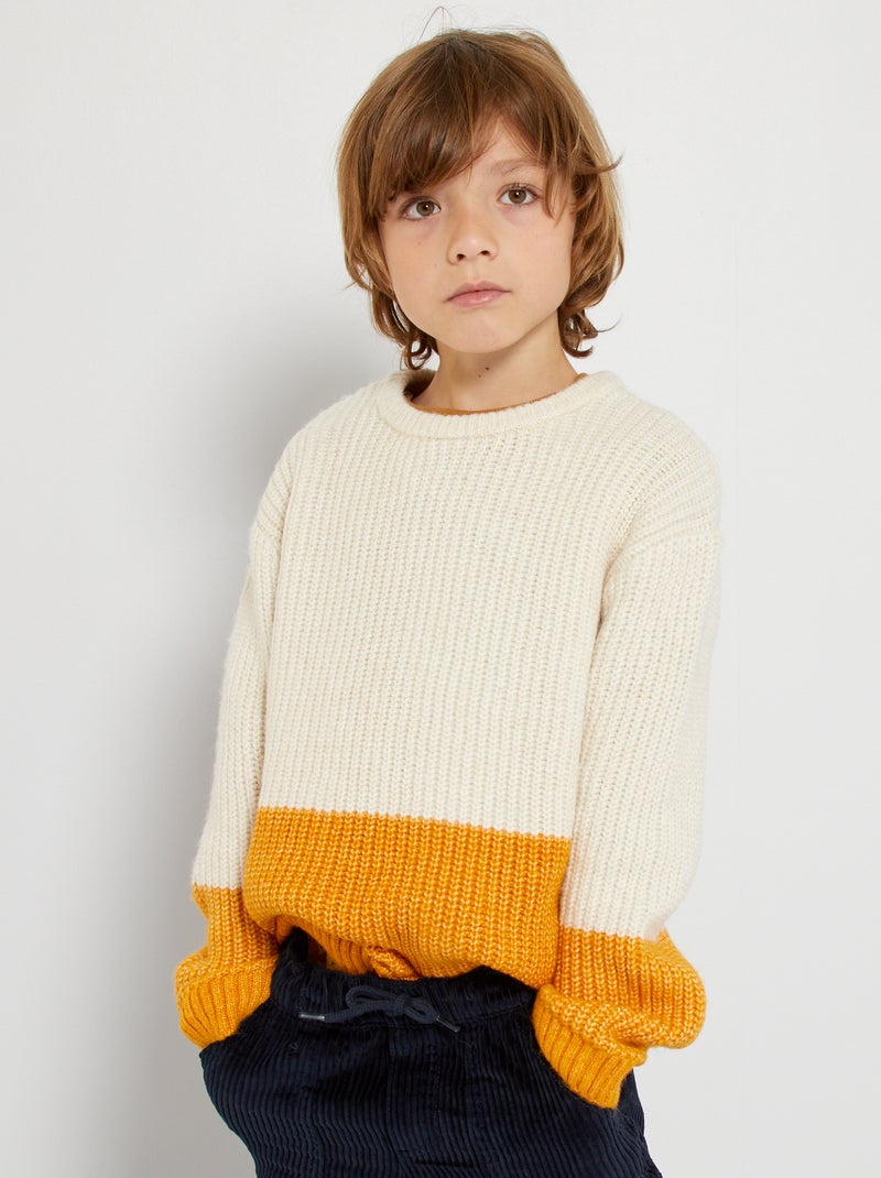 Camisola color-block BEGE - Kiabi