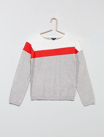 Menina 3-12 anos - Camisola color block - Kiabi