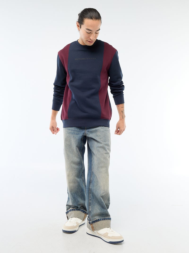 Camisola colorblock estilo sportswear Azul - Kiabi