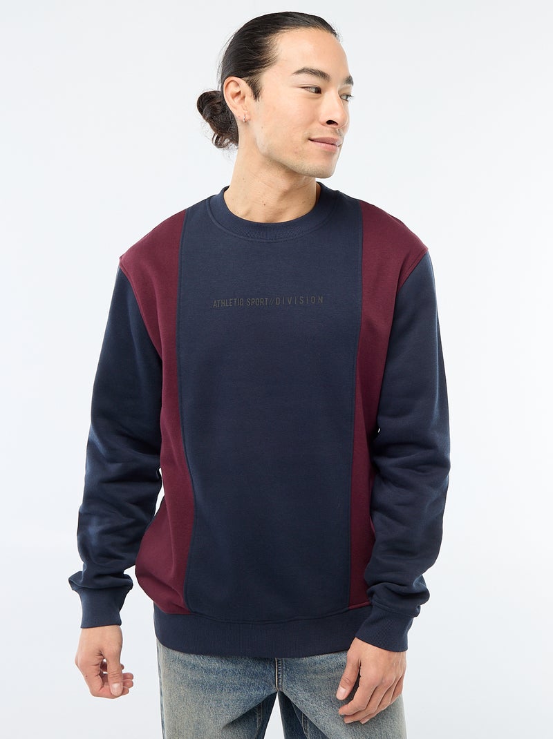 Camisola colorblock estilo sportswear Azul - Kiabi