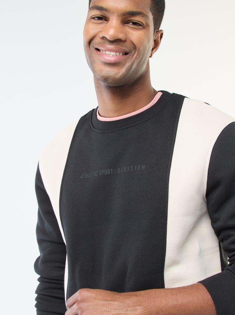 Camisola colorblock estilo sportswear Cinza - Kiabi
