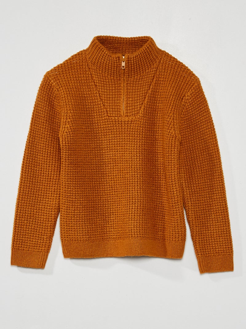 Camisola colorida com gola de fecho AMARELO - Kiabi