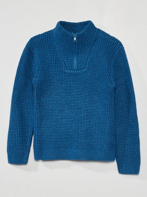 Camisola colorida com gola de fecho - Kiabi