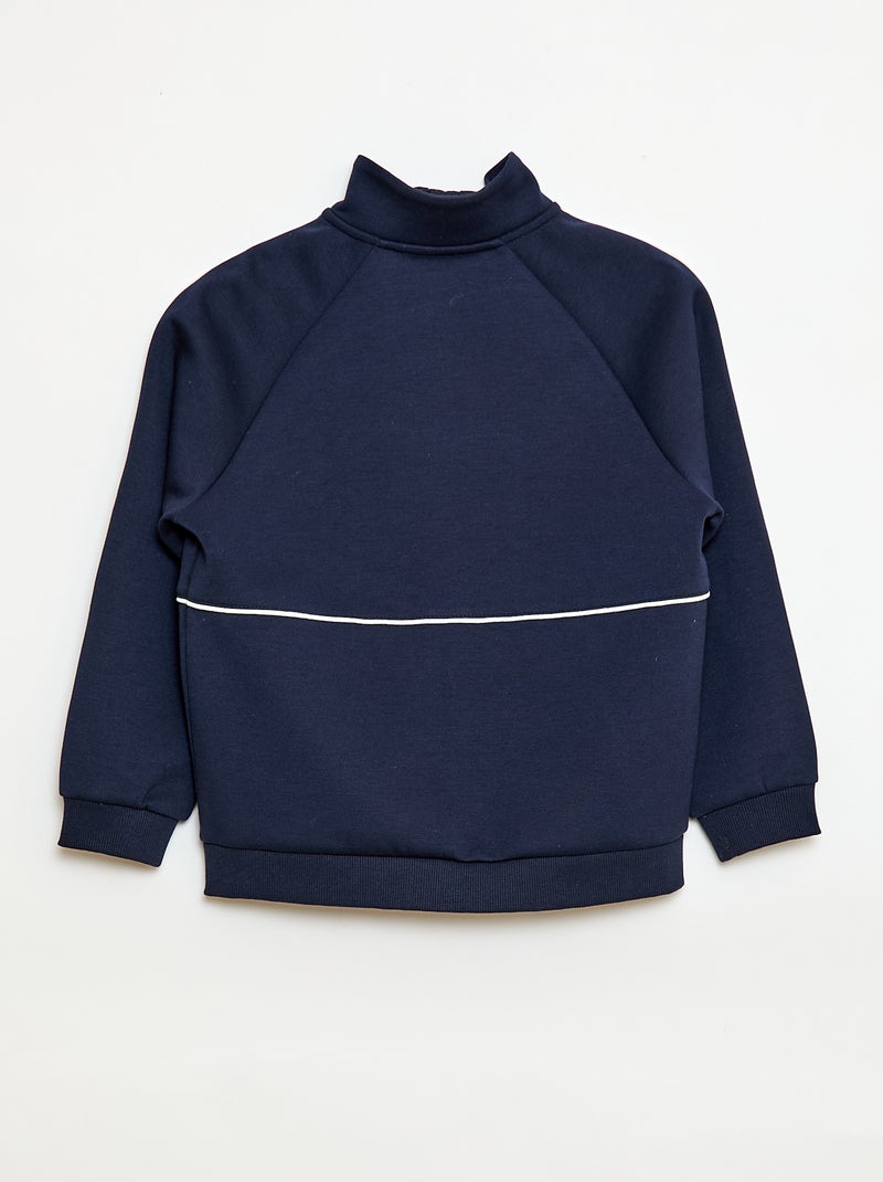 Camisola com abertura de zíper Azul - Kiabi