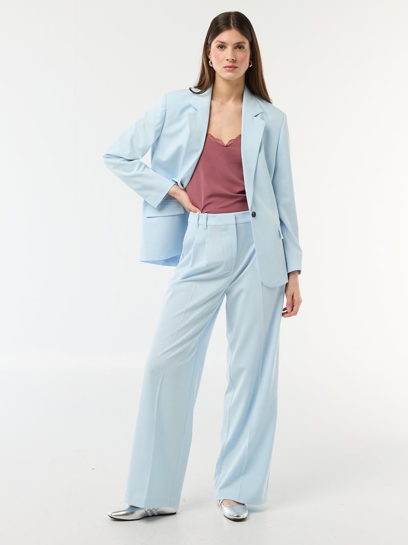 Camisola com alças finas ajustáveis e gola em renda Vermelho - Kiabi