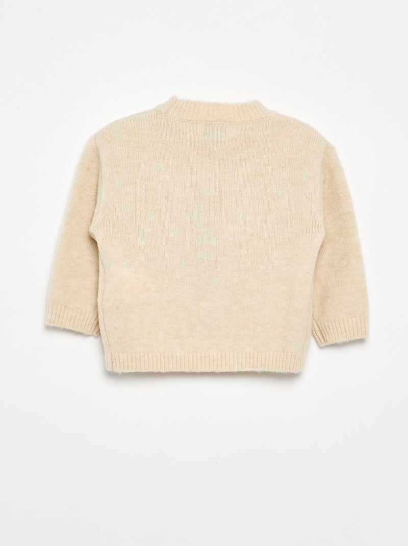 Camisola com animações 'corações' Bege - Kiabi
