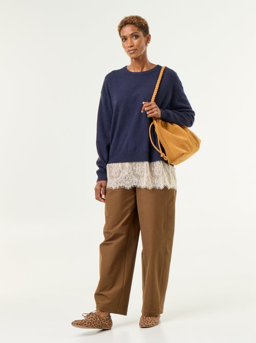 Camisola com aplicação de renda - Kiabi