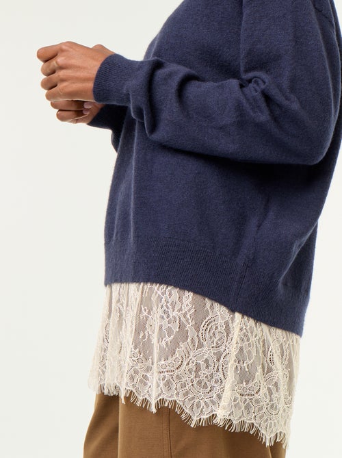 Camisola com aplicação de renda - Kiabi