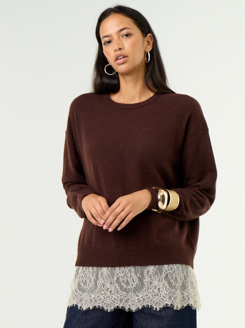 Camisola com aplicação de renda - Kiabi