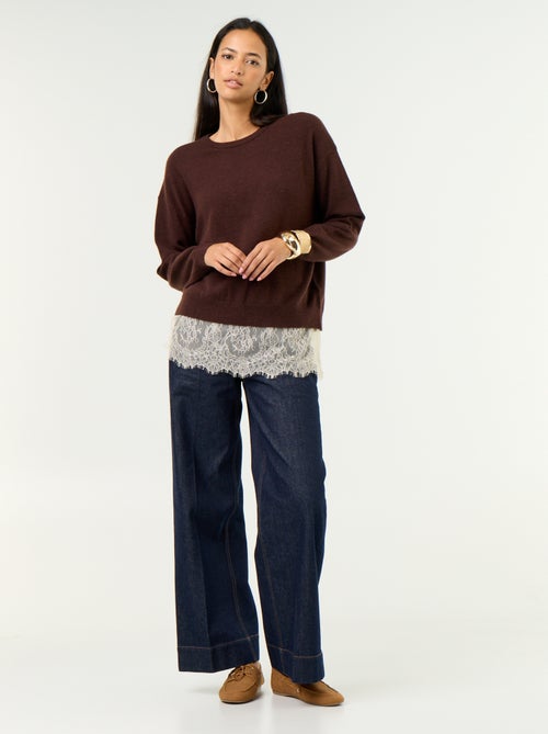 Camisola com aplicação de renda - Kiabi