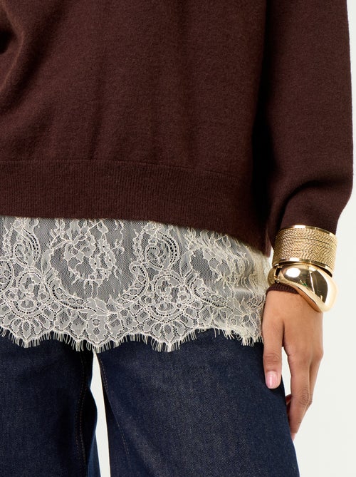 Camisola com aplicação de renda - Kiabi