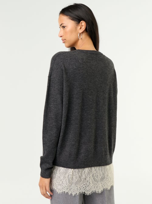 Camisola com aplicação de renda - Kiabi