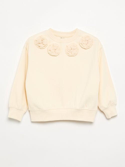 Camisola com aplicações de 'flores' em 3 dimensões - Kiabi Camisola com aplicações de 'flores' em 3 dimensões - Kiabi