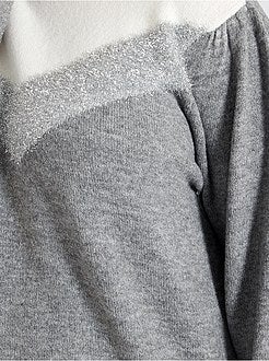 Camisola com bloco de cor em lurex - Kiabi