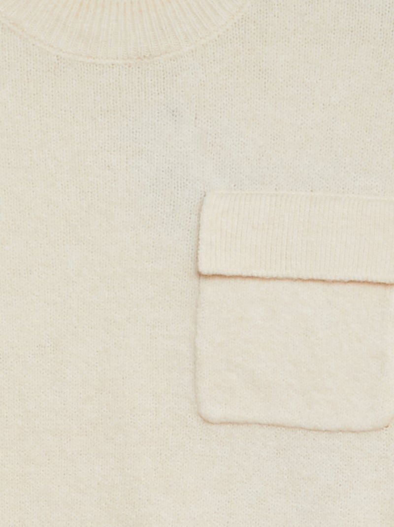 Camisola com bolso com aba BEGE - Kiabi