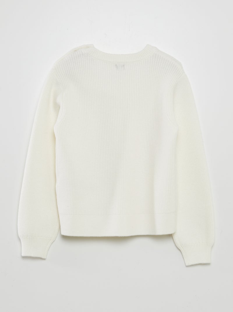 Camisola com botões à marinheiro BRANCO - Kiabi