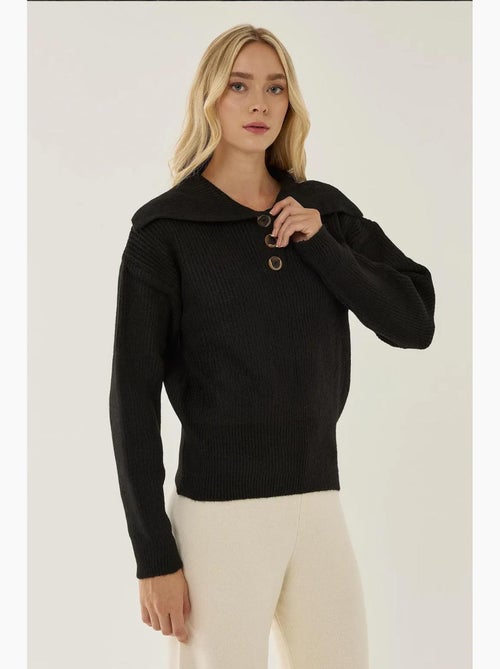 Camisola com botões e gola xaile hiccup - Kiabi Camisola com botões e gola xaile hiccup - Kiabi