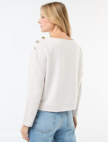 Camisola com botões fantasia dourados no ombro