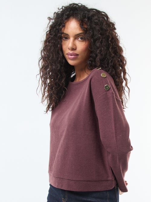 Camisola com botões fantasia dourados no ombro - Kiabi