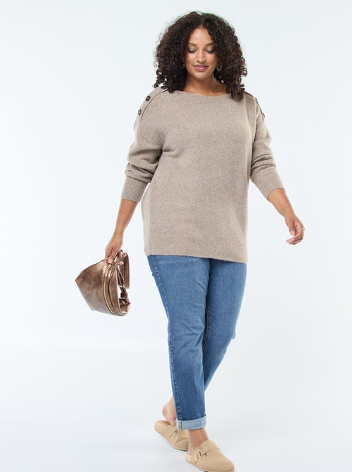 Camisola com botões fantasia no ombro - Kiabi