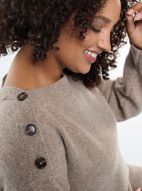 Camisola com botões fantasia no ombro - Kiabi