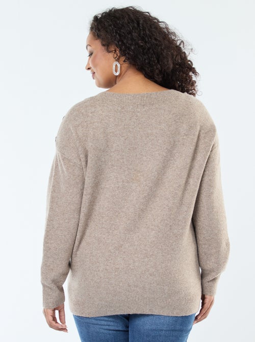 Camisola com botões fantasia no ombro - Kiabi