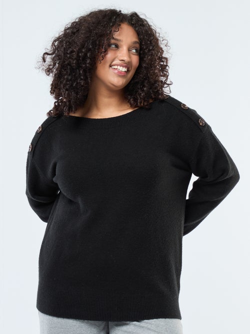 Camisola com botões fantasia no ombro - Kiabi
