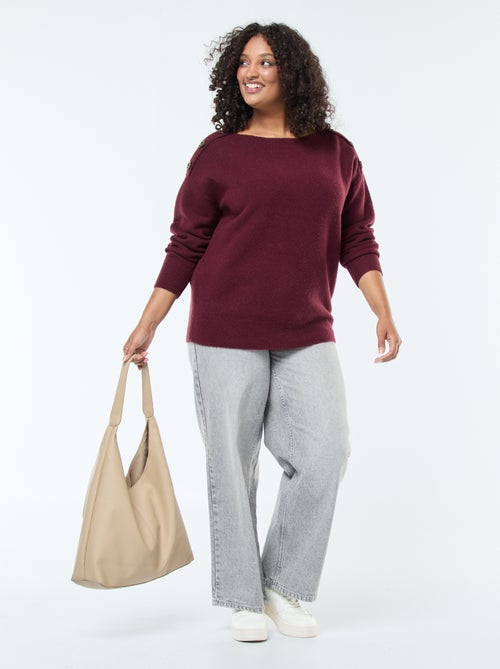 Camisola com botões fantasia no ombro - Kiabi