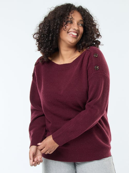 Camisola com botões fantasia no ombro - Kiabi