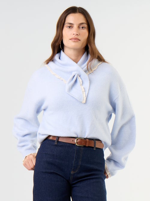 Camisola com cachecol a condizer - Kiabi