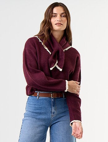 Camisola com cachecol a condizer