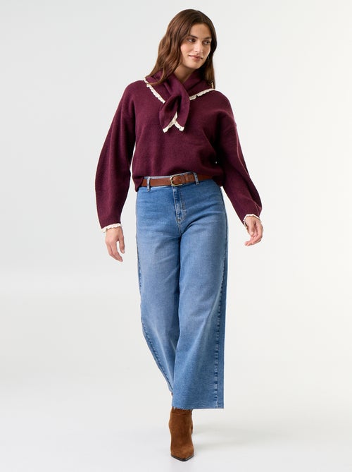 Camisola com cachecol a condizer - Kiabi