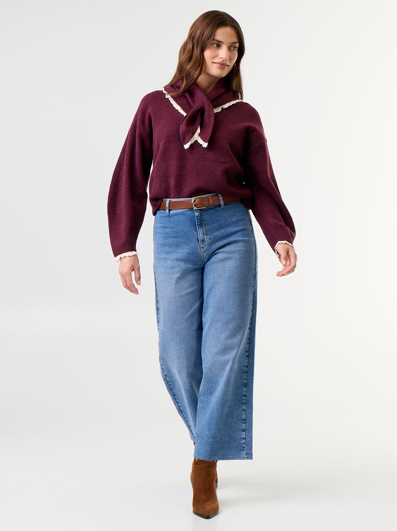 Camisola com cachecol a condizer Violeta - Kiabi