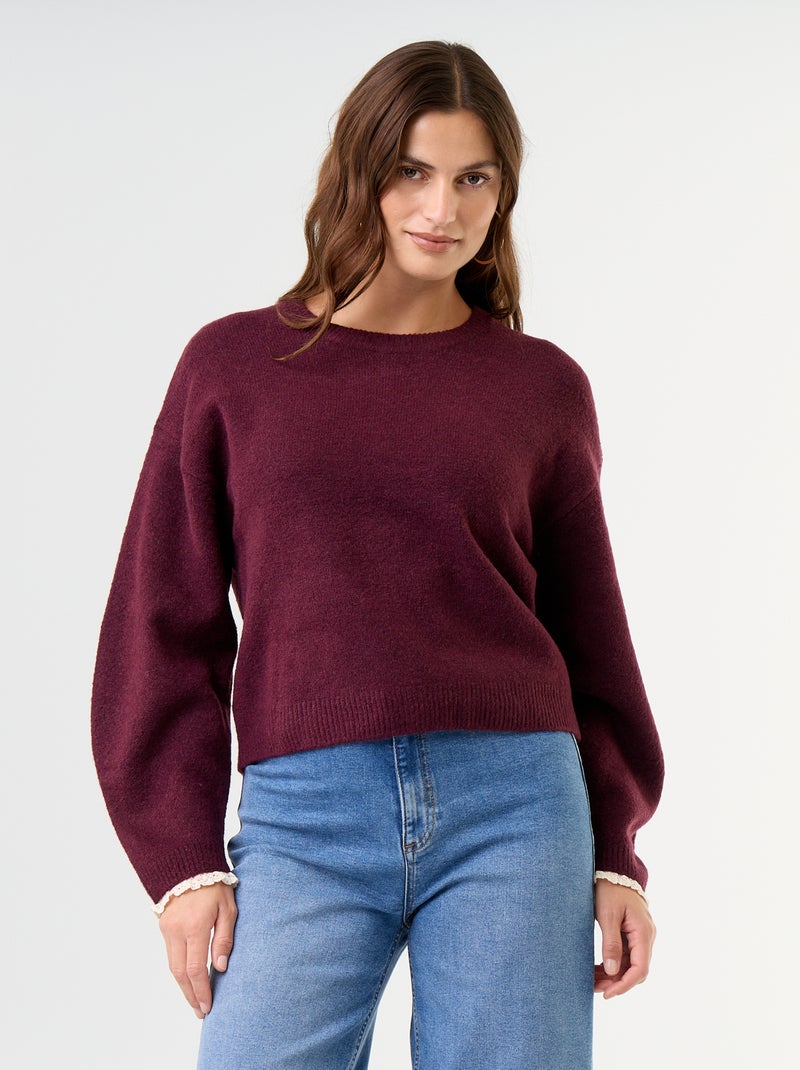 Camisola com cachecol a condizer Violeta - Kiabi