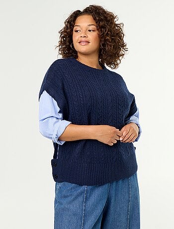 Camisola com camisa 2-em-1