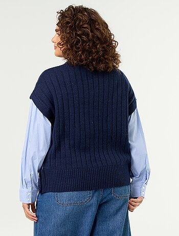 Camisola com camisa 2-em-1