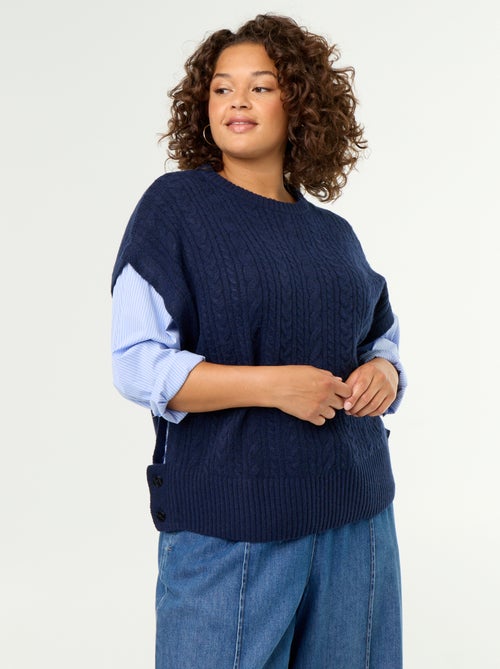 Camisola com camisa 2-em-1 - Kiabi