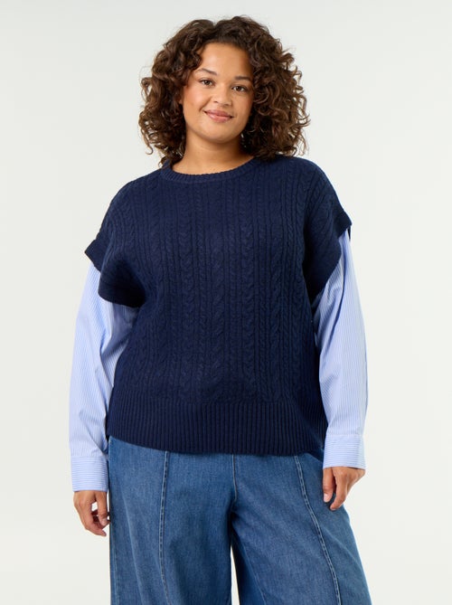 Camisola com camisa 2-em-1 - Kiabi