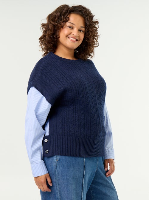 Camisola com camisa 2-em-1 - Kiabi