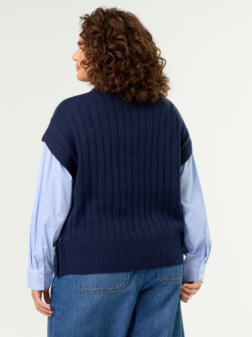 Camisola com camisa 2-em-1 - Kiabi
