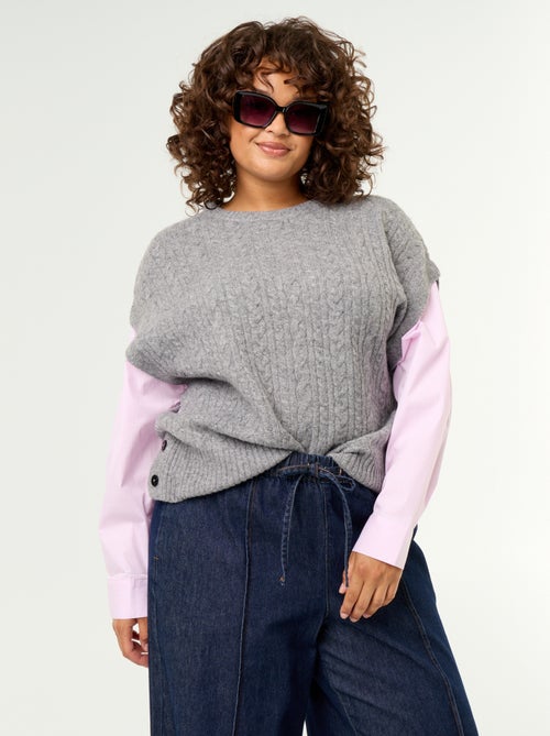 Camisola com camisa 2-em-1 - Kiabi