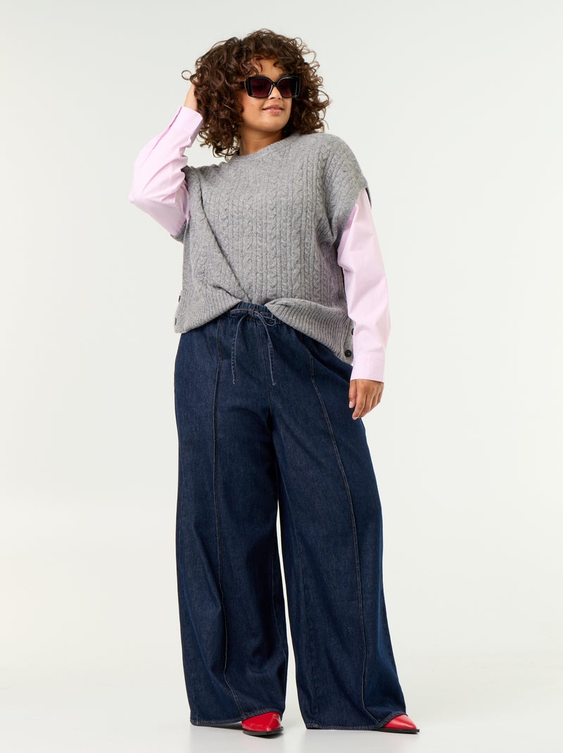 Camisola com camisa 2-em-1 Cinza - Kiabi