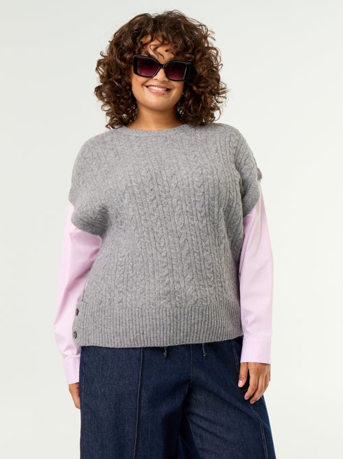 Camisola com camisa 2-em-1 - Kiabi