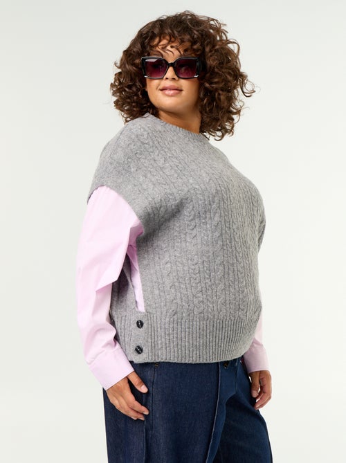 Camisola com camisa 2-em-1 - Kiabi