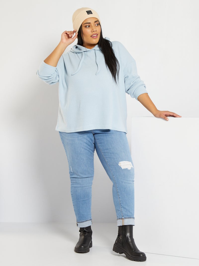 Camisola com capuz Azul Acinzentado - Kiabi