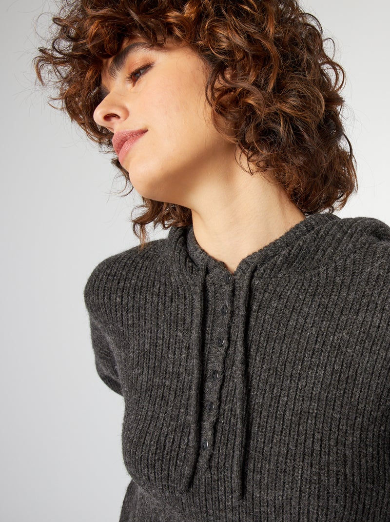 Camisola com capuz CINZA - Kiabi