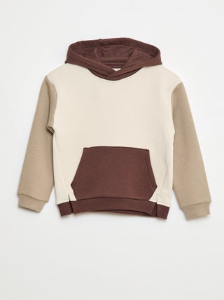 Camisola com capuz color block
