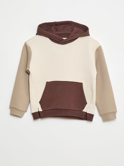 Camisola com capuz color block - Kiabi