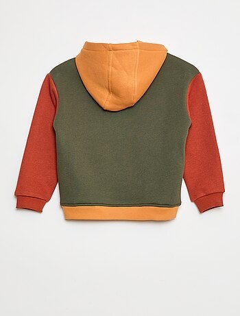 Camisola com capuz color block