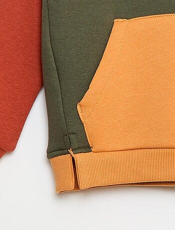 Camisola com capuz color block